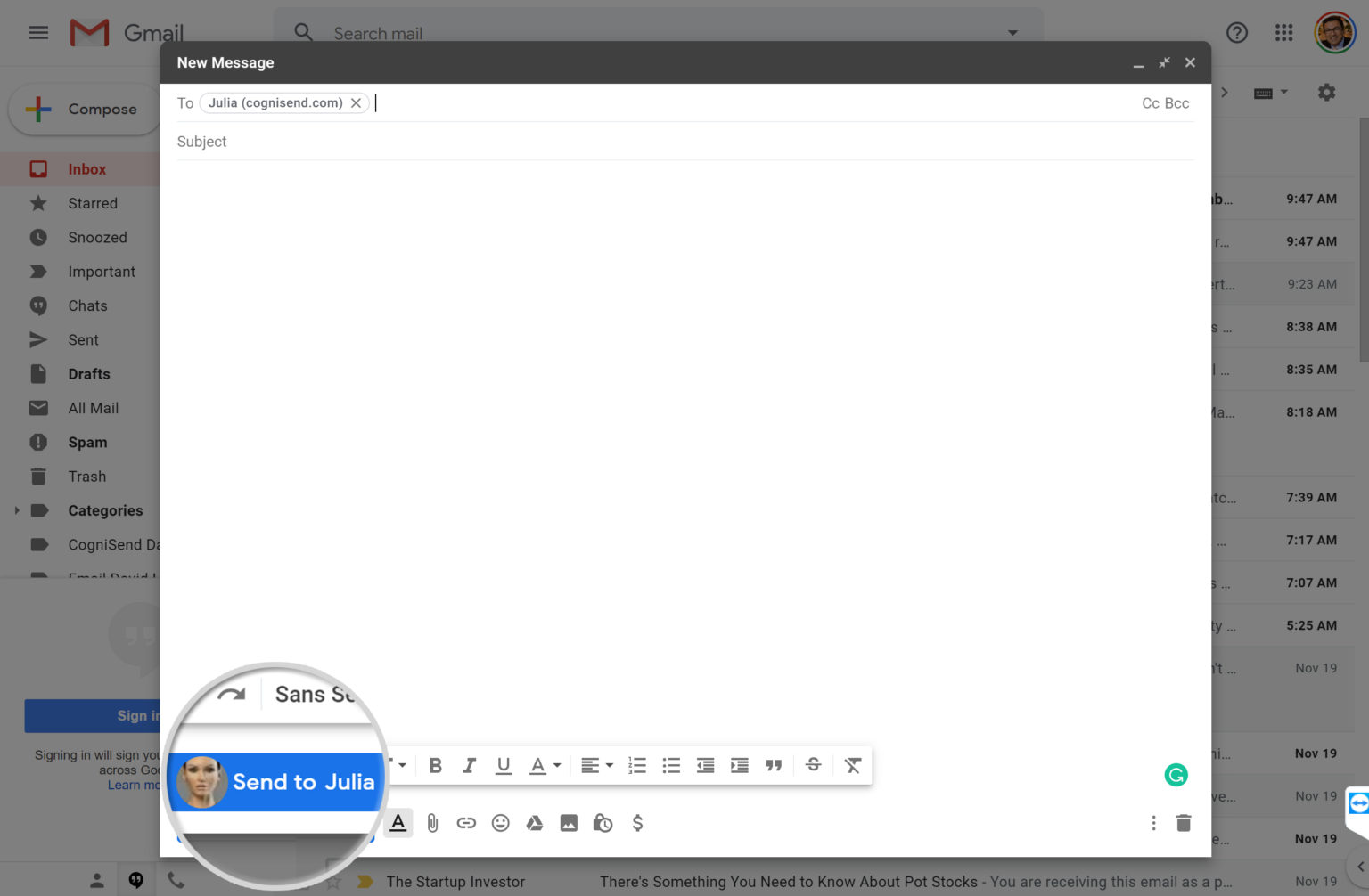 Cognisend Feature Demo